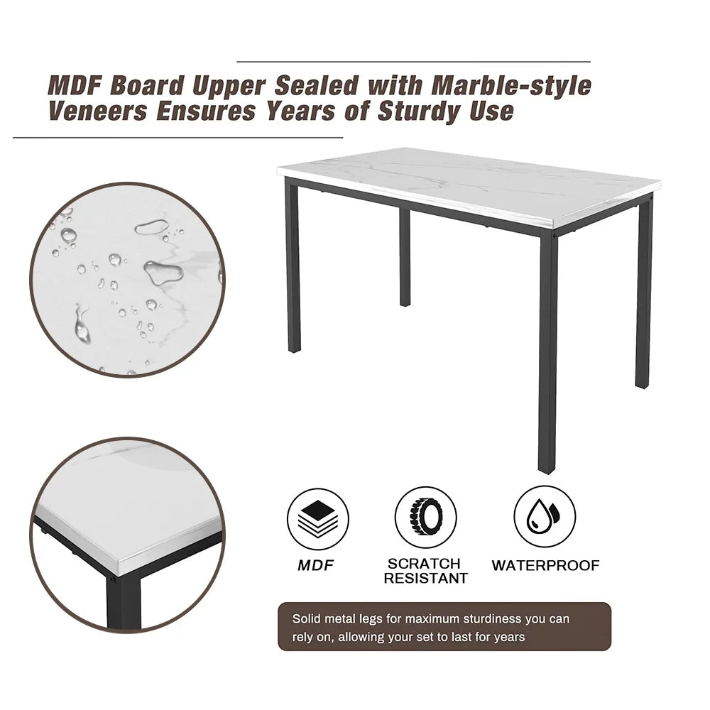 Dining Table with 6 High-back Upholstered Chairs, Modern Dinette Set, Dining Table and Chairs Set for 6 Persons, Small Home Kitchen Dining Table Set, Ideal for Apartment Breakfast Nook Bar, B1470