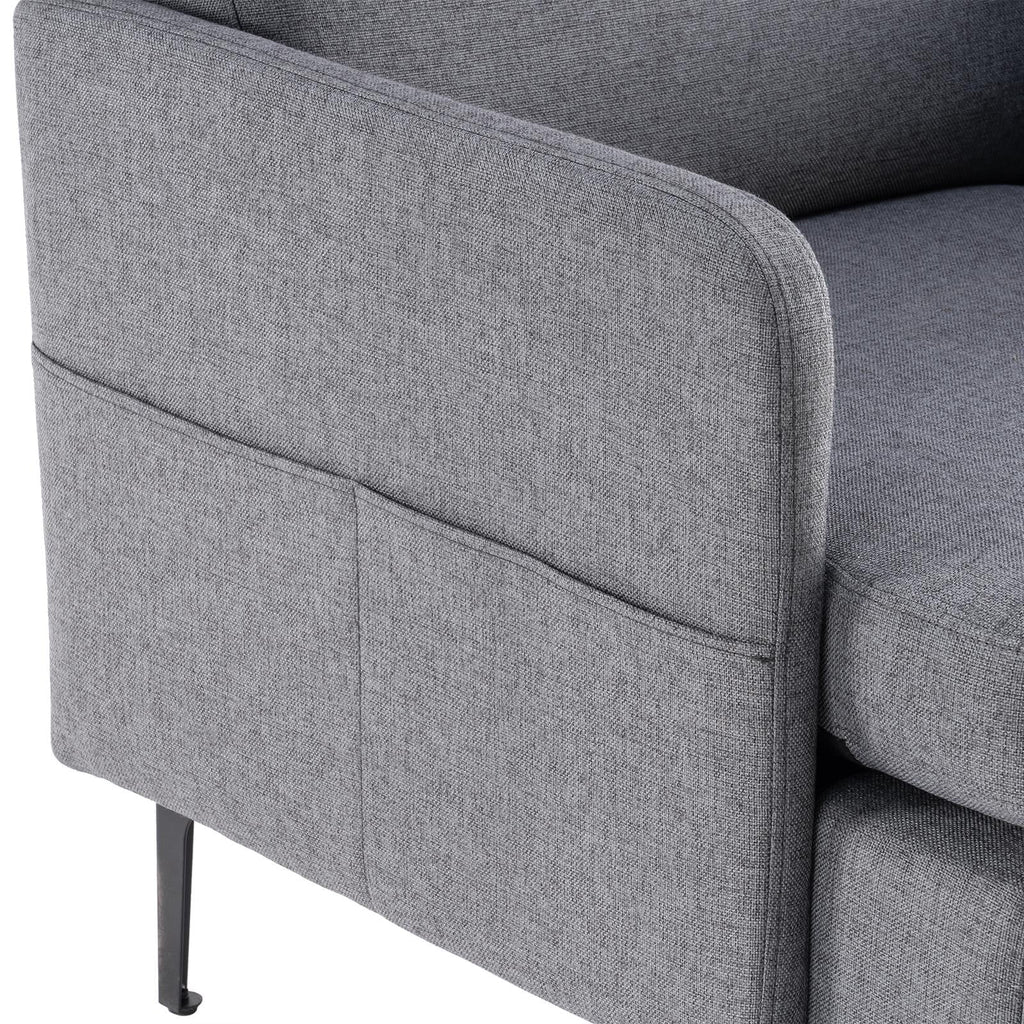 Ktaxon Fabric Accent Chair, Reading Armchair with Removable Cushion, Single Sofa with Extra Seat Depth for Living Room Bedroom Black