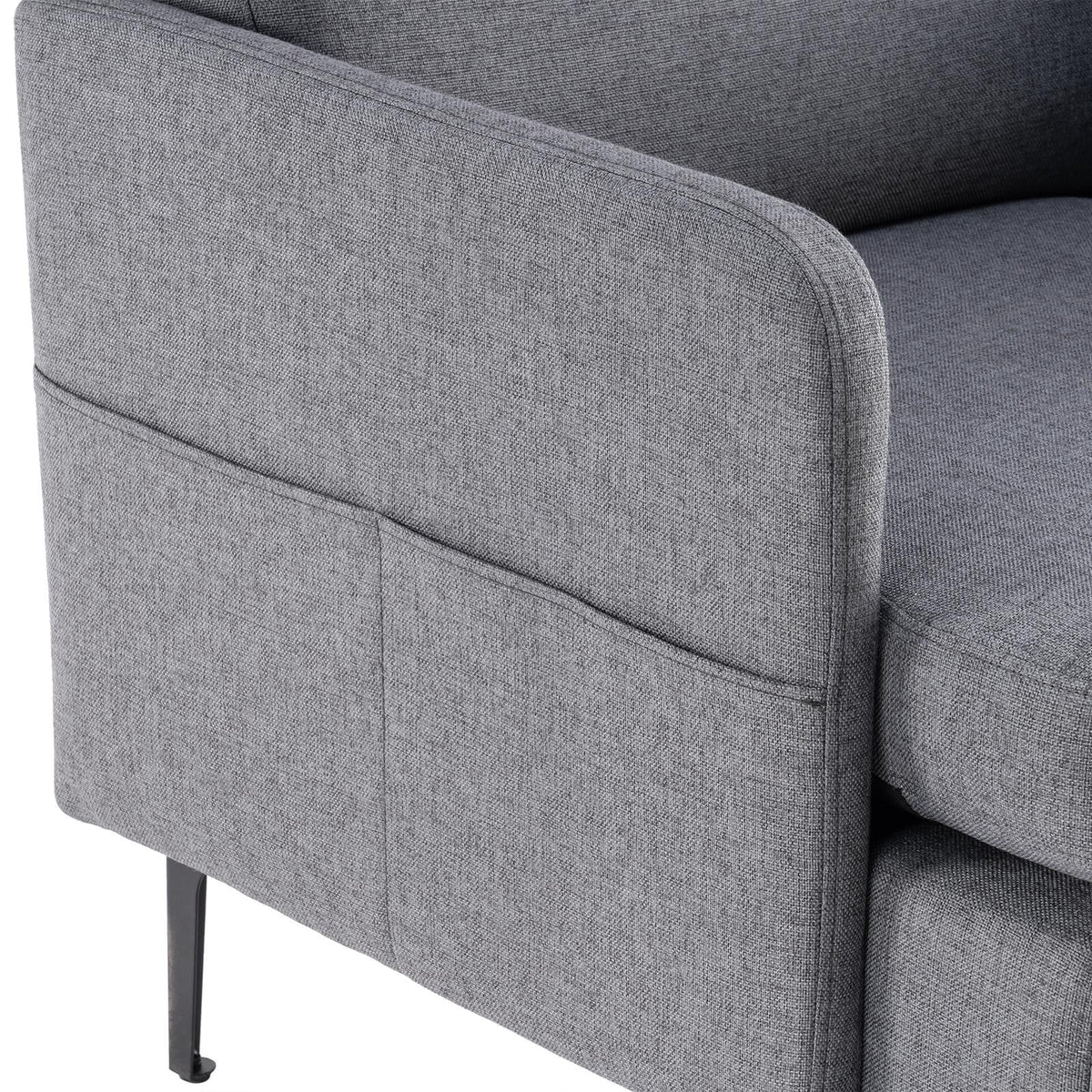 Ktaxon Fabric Accent Chair, Reading Armchair with Removable Cushion, Single Sofa with Extra Seat Depth for Living Room Bedroom Black