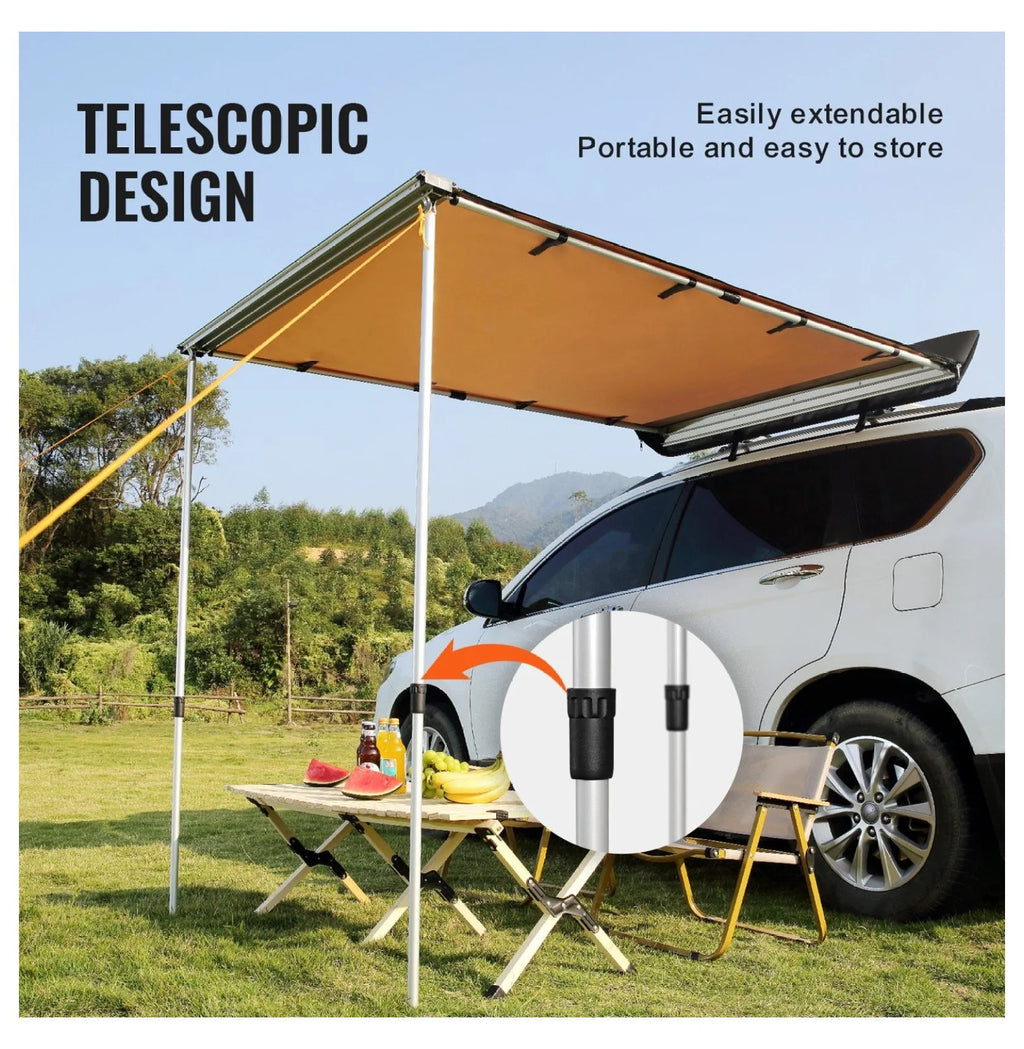 WaiRitoday 6.5x8.2ft Car Side Awning SUV Truck Rooftop Tent Sunshade Outdoor Camping