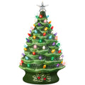 Best Choice Products 24in X-Large Pre-Lit Ceramic Christmas Tree Decor w/ 74 Multicolor Bulbs, LED Light - Green