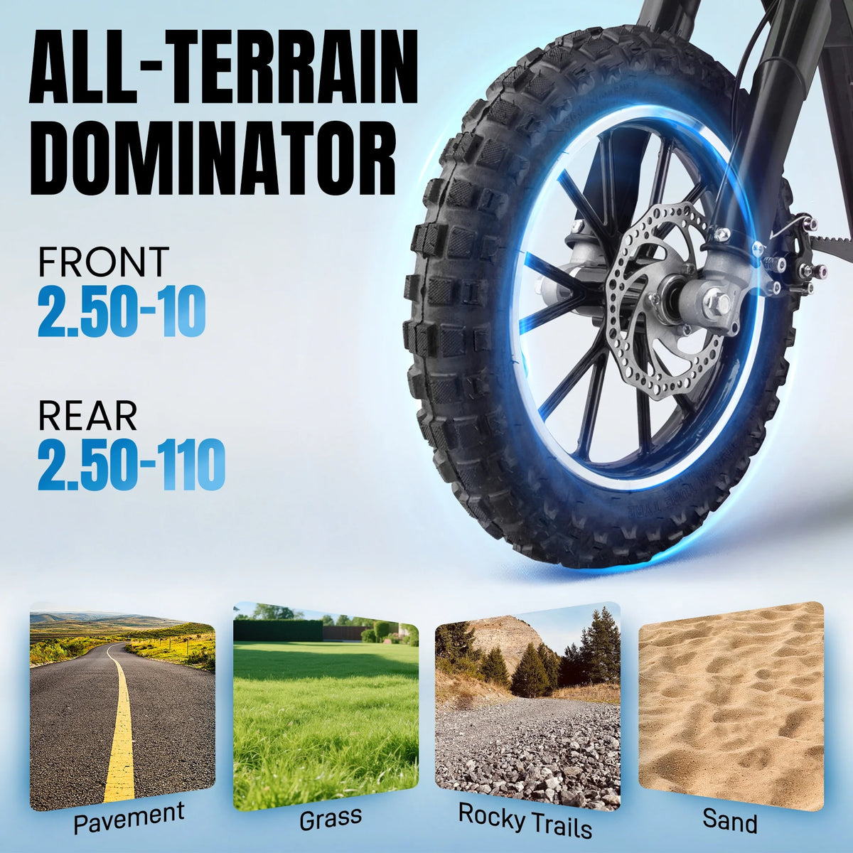 Electric Dirt Bike for Teens Adults, 500W Electric-Motorcycle Mountain Off-Road EBike