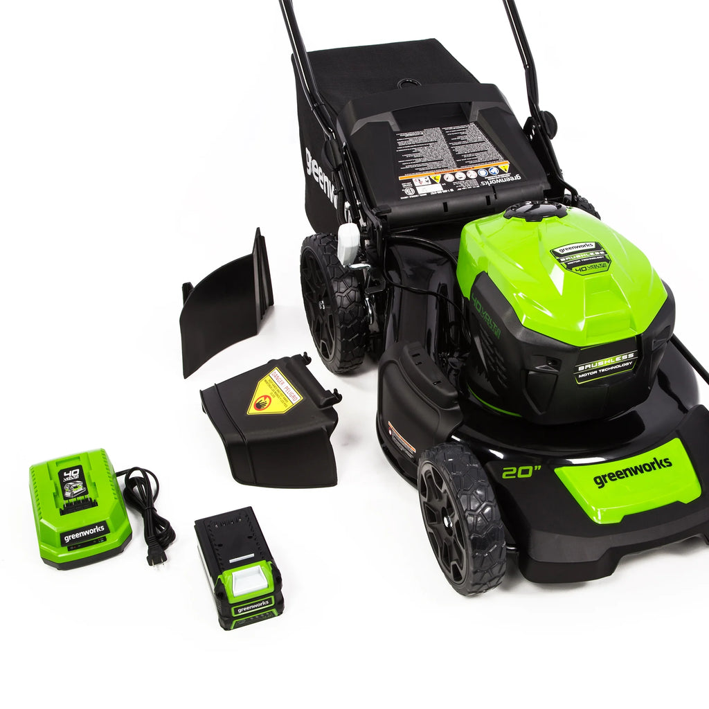 Greenworks 40V 20" Brushless Push Lawn Mower with 4.0 Ah Battery & Quick Charger 2516302VT