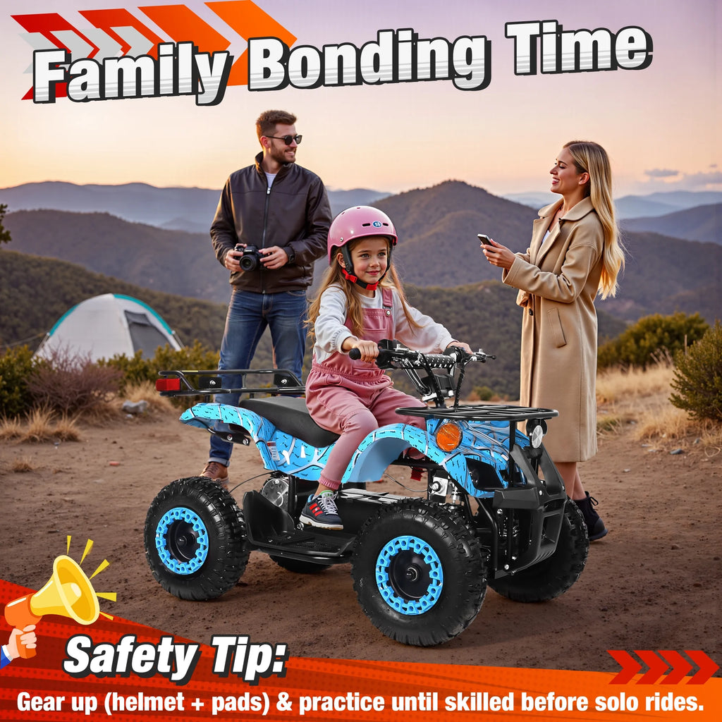 ATV for Kids, 36 Volt Ride on Toys, 500w Motor Quad Bike for Big Kids, Power Car Wheel with Metal Frame, Speed Control, Suspension, Black