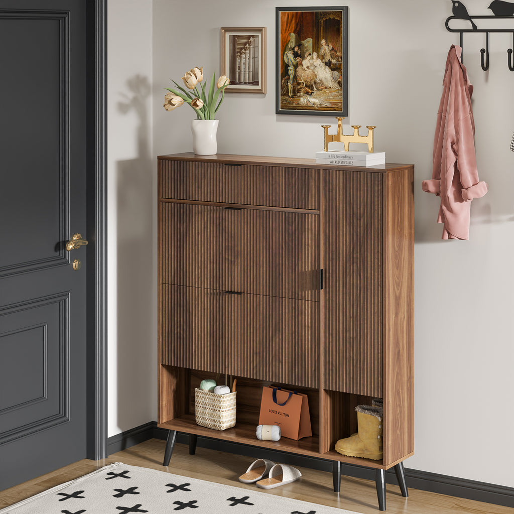 Shoe Cabinet with Drawers, slim storage cabinets, entryway shoe storage cabinets