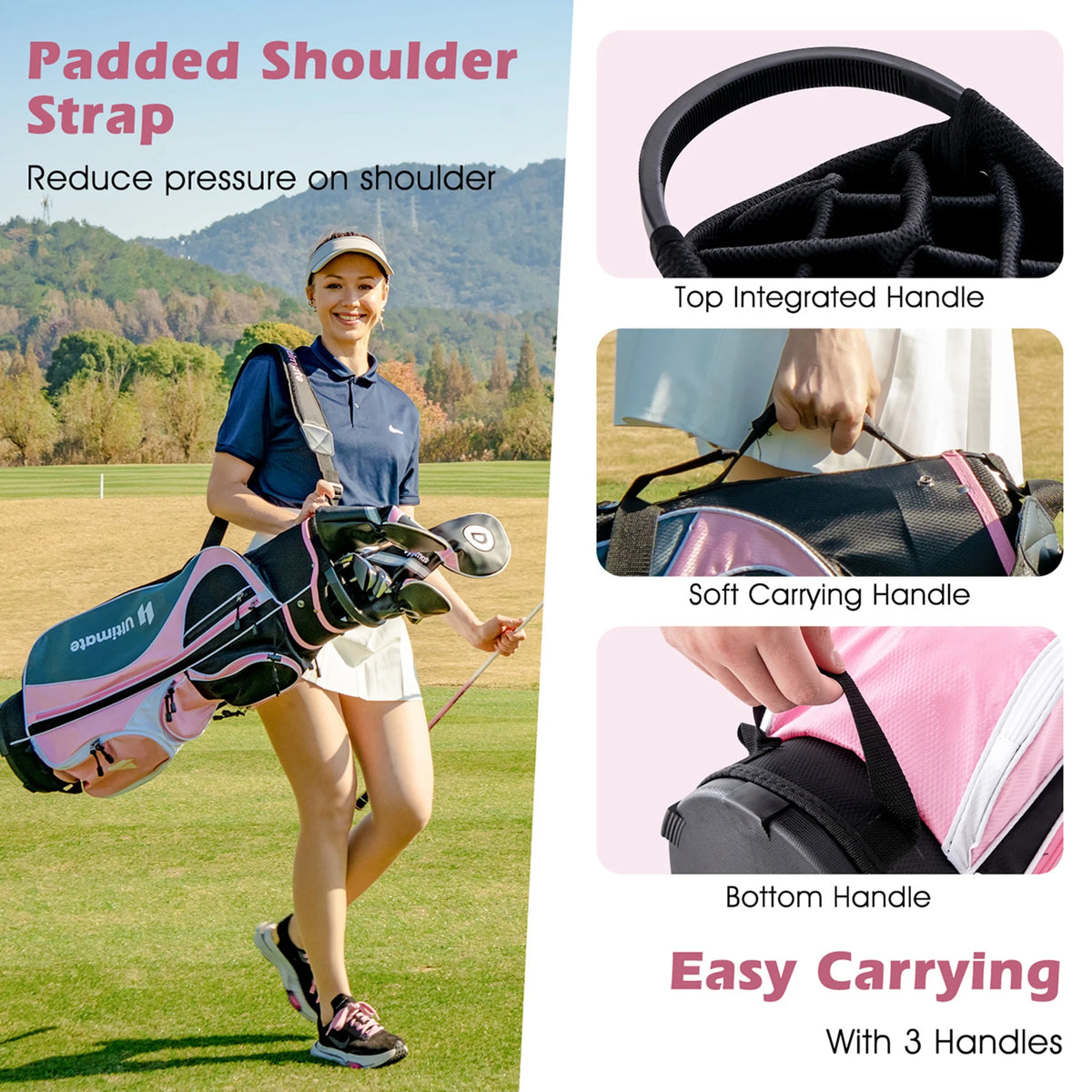 Ultimate Womens Complete Golf Club Set Golf Club Package Set w/ Rain Hood, Right Hand Purple
