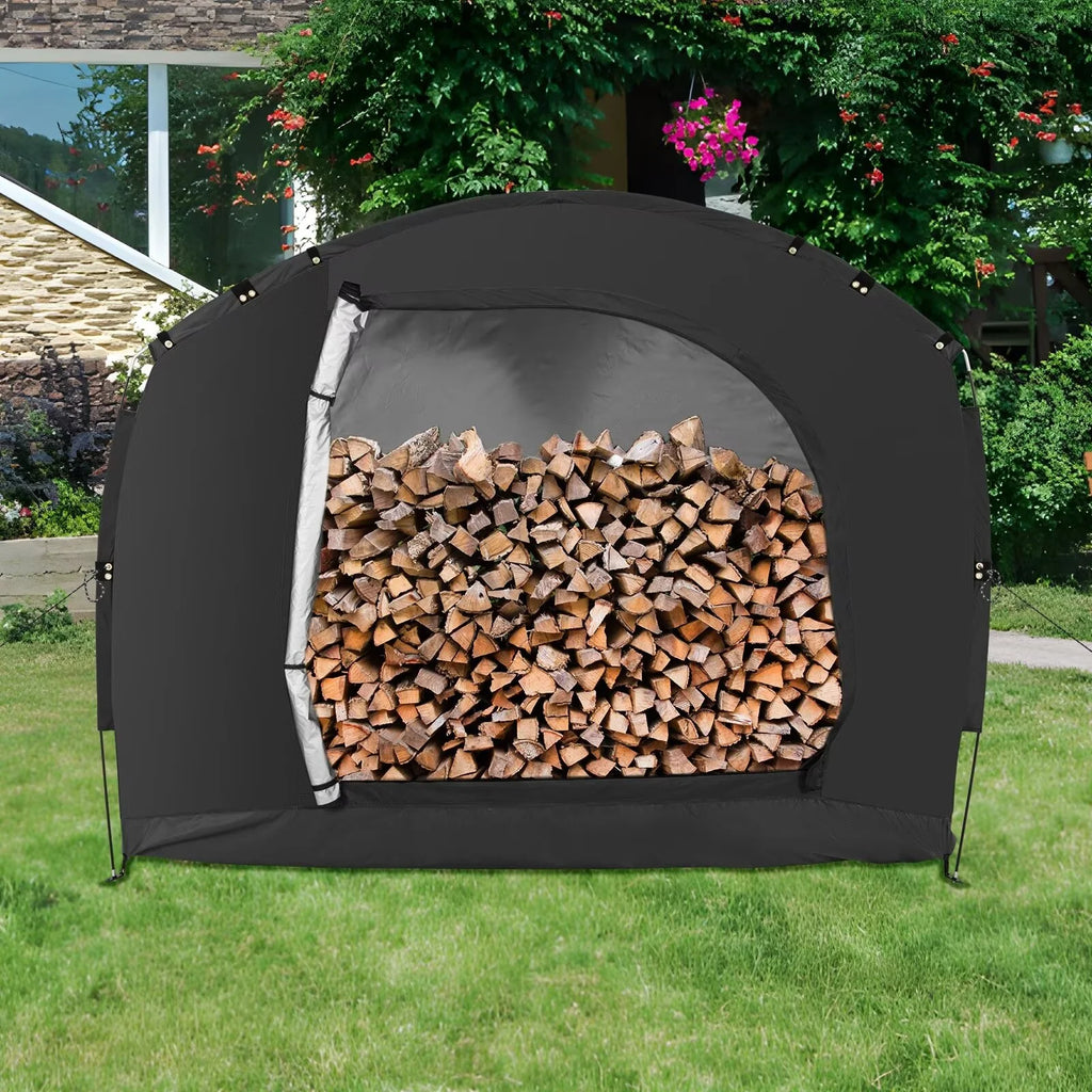 NAIZEA Large Bike Storage Tent, 47" Depth Storage for 6 Bikes Waterproof Outdoor Bicycle Cover, Lawn Mower Garden Tools Shed, Backyard Storage Room Tent Shelter W/Fixing Peg & Rop