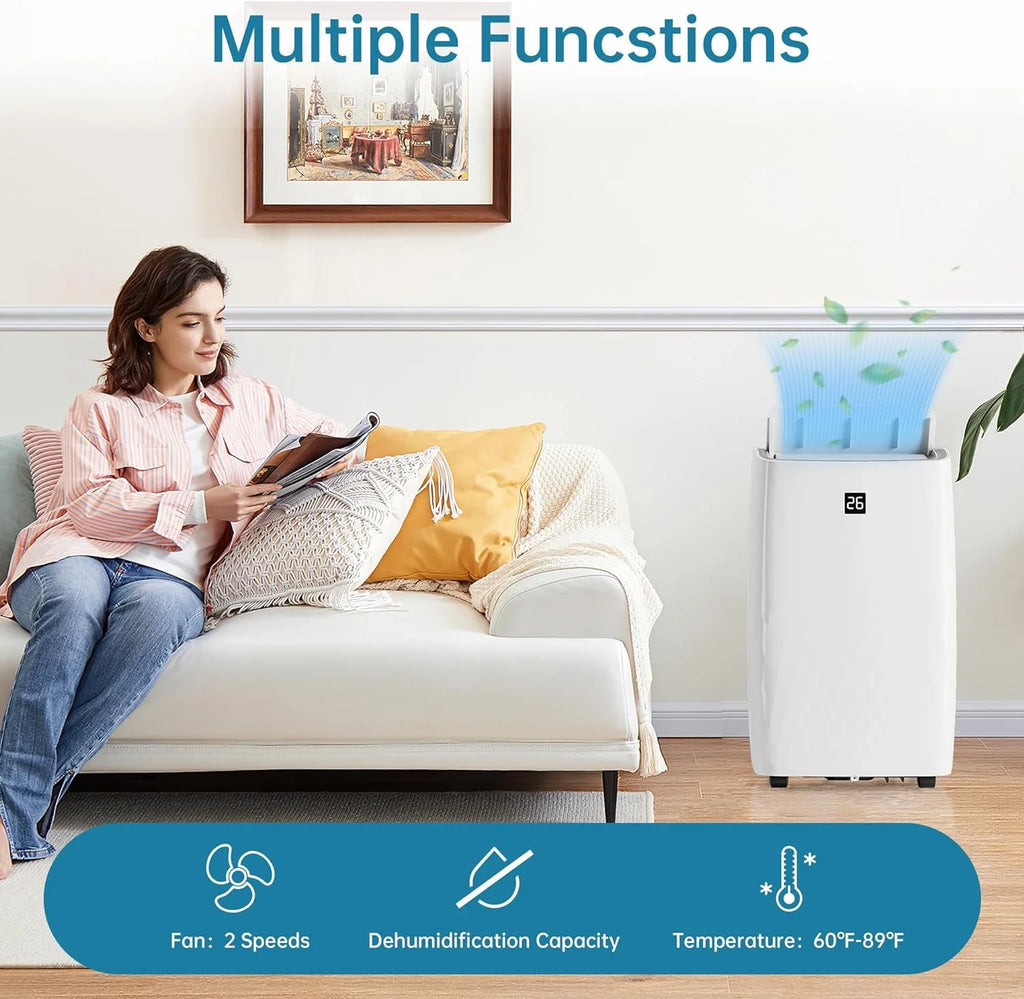 Litake 12000 BTU Portable Air Conditioner 4-in-1 Portable AC Unit Cool up to 550 sq.ft, Portable Air Conditioners, White