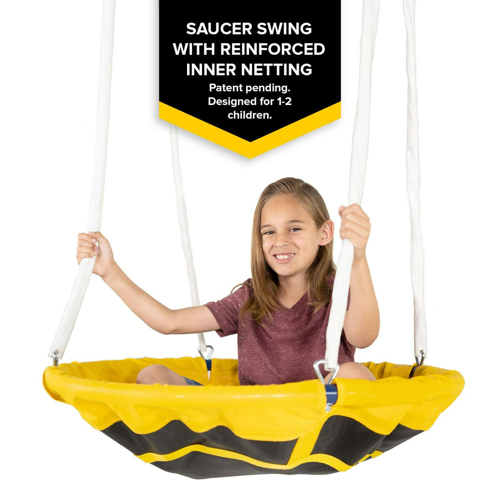 Sportspower Super 8 Metal Swing Set. Rocking Horse. Saucer Swing. Glide Ride. Two Swings and Slide