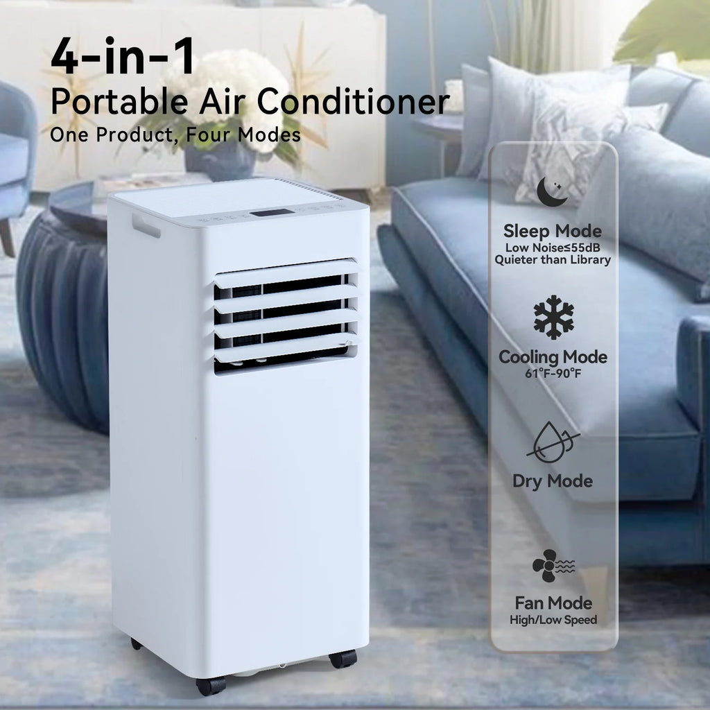 Bapipro 10,000 BTU Smart Portable AC - WiFi/Remote, 4-in-1 for 300 Sq.Ft, 24H Timer, Window Kit, 55dB, ETL Certified
