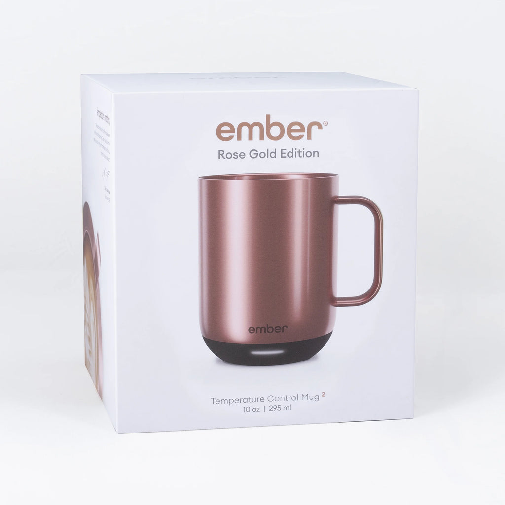 Ember Temperature Control Smart Mug 2, 10 oz, Gold, up to 1.5-hr Battery Life - App Controlled Heated Coffee/Tea Mug - Improved Design
