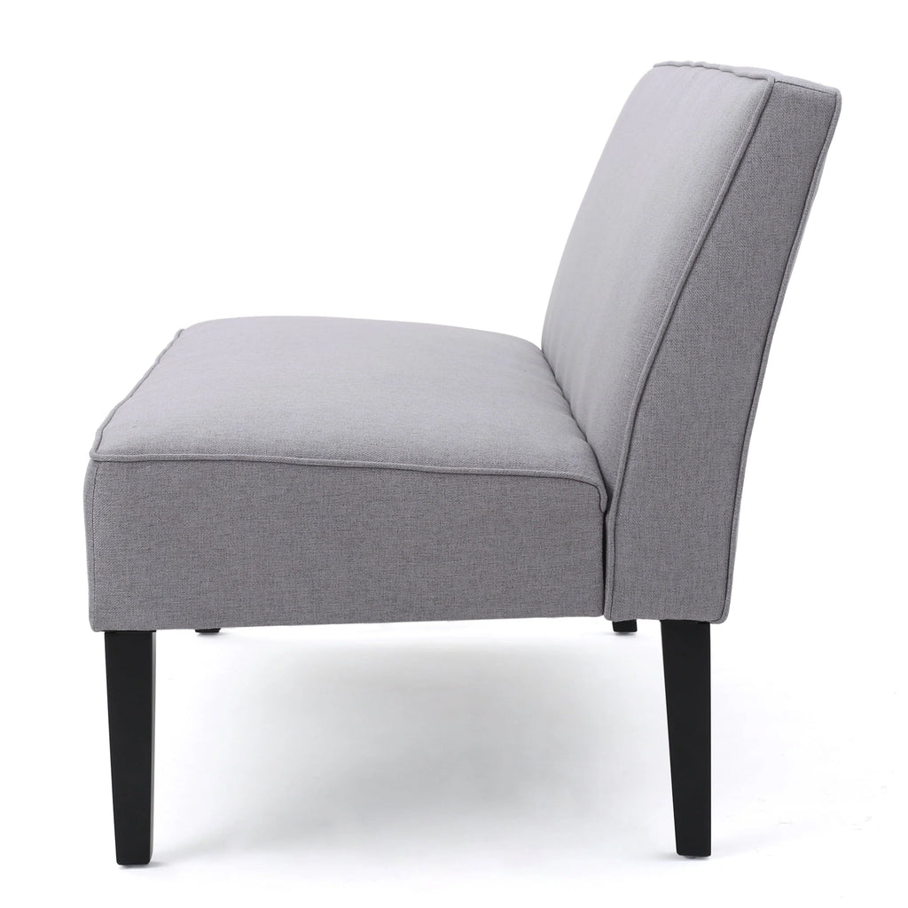 Noble House Desmond Fabric Love Seat,Light Gray