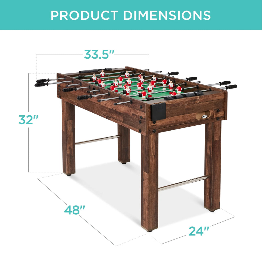 Best Choice Products 48in Competition Sized Foosball Table for Home, Game Room w/ 2 Balls, 2 Cup Holders - Light Brown