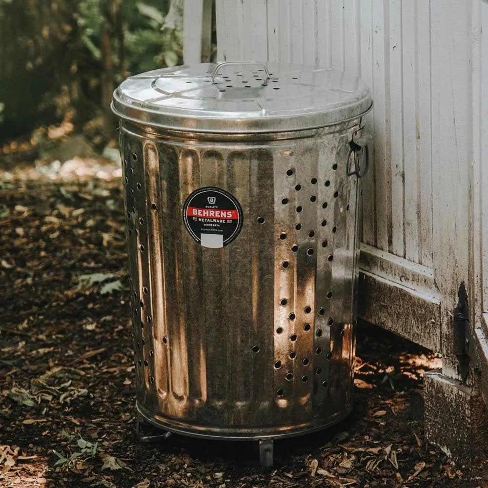 Behrens 20 gal Galvanized Steel Outdoor Refuse / Composter Can with Lid