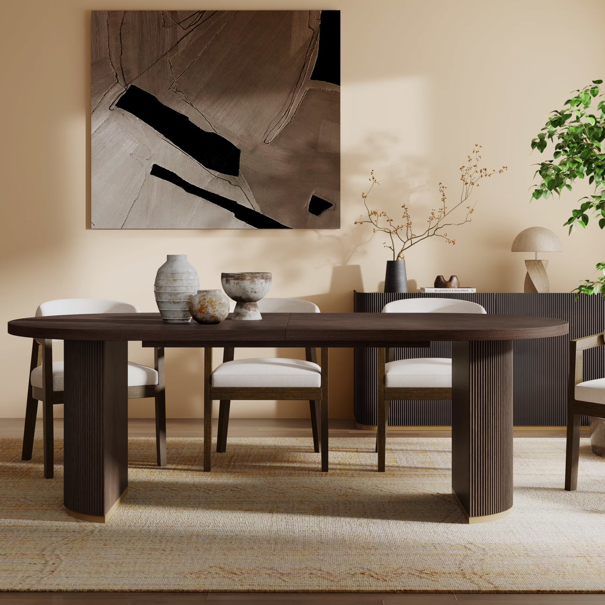 Christopher Knight Home Minimalist 88 Oval Dining Table for 4-6, Espresso
