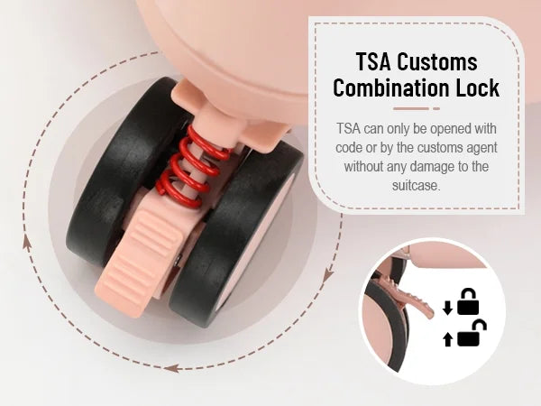 22 Inch TSA Lock Luggage with for Kids& Adult,Check in Lockable Spinner Wheels Free Luggage Cover and Safety Seatbelt Travel Suitcase