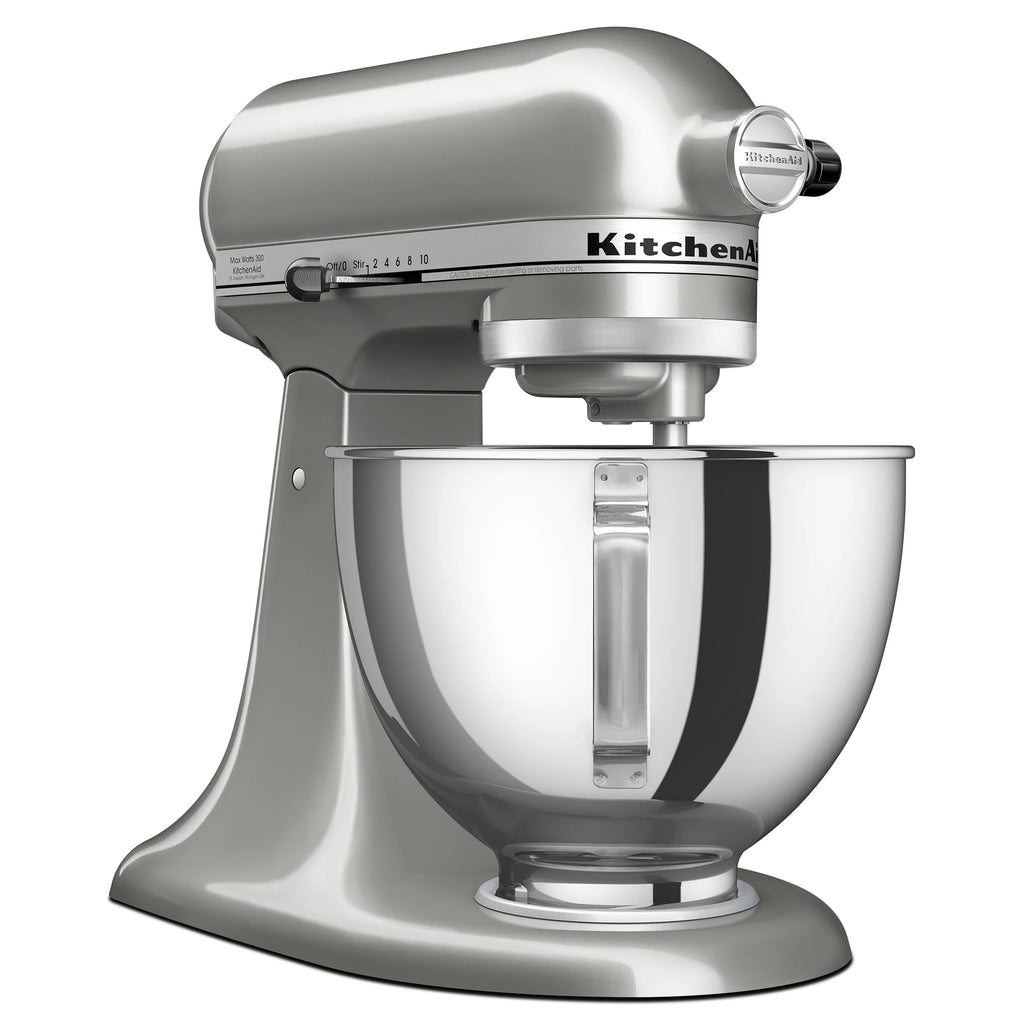 KitchenAid Deluxe Series 4.5 Quart Tilt-Head Stand Mixer with Stainless Bowl, Contour Silver, KSM97CU