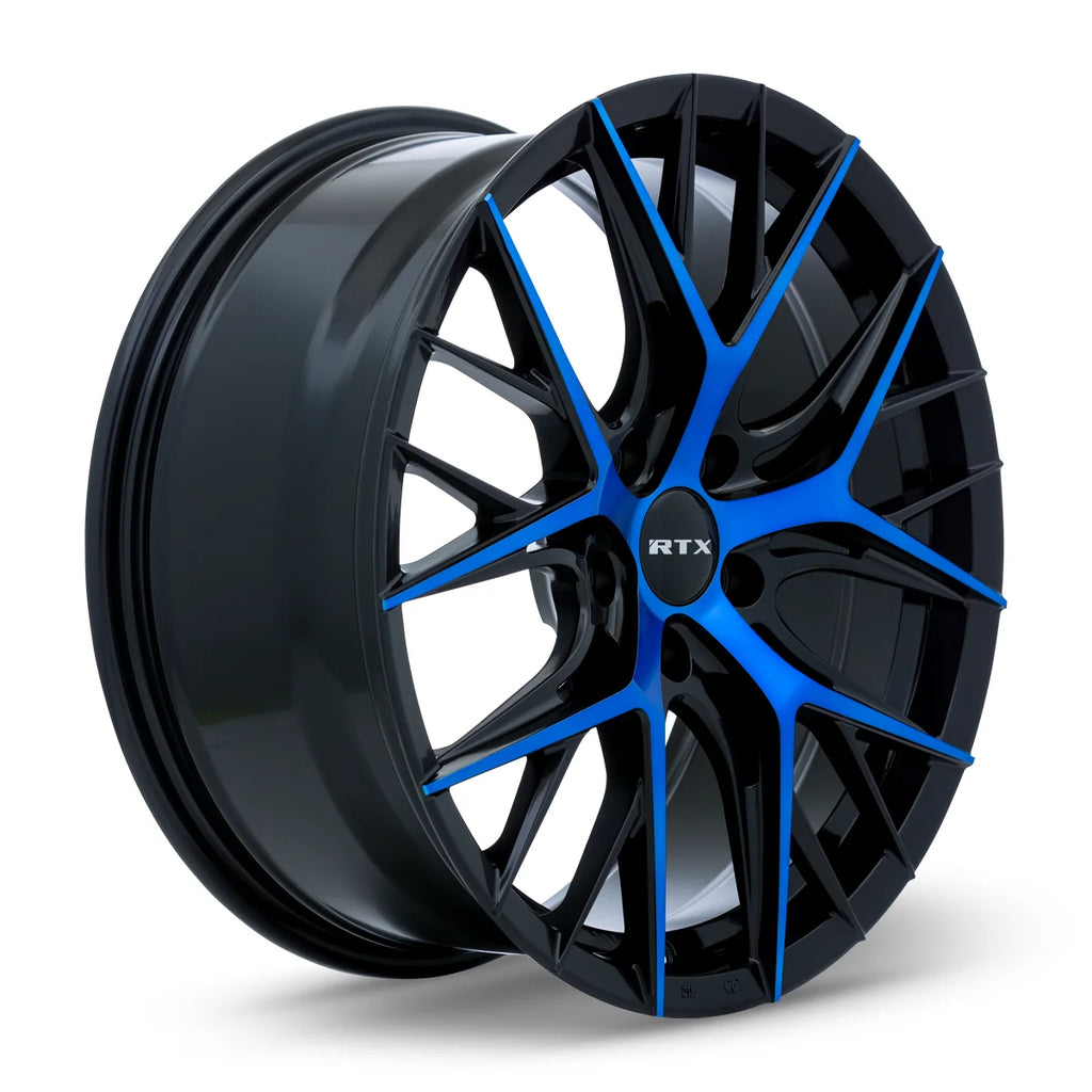 RTX Valkyrie 18x8 5x114.3 ET40 CB73.1 Gloss Black Machined Blue Wheel