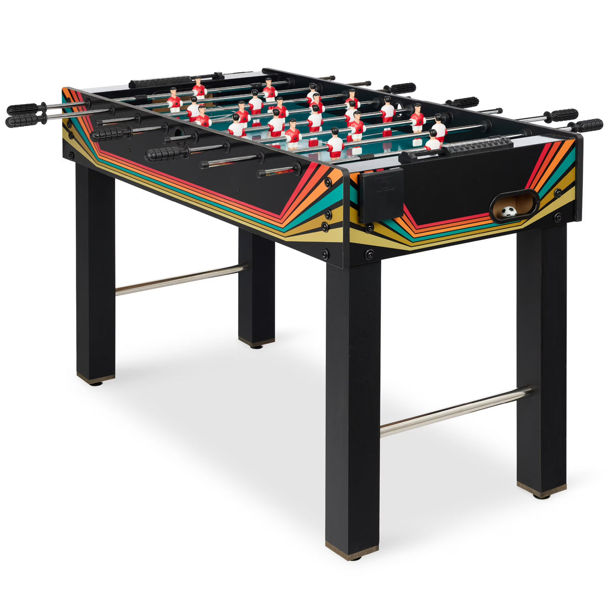 Best Choice Products 48in Competition Sized Foosball Table for Home, Game Room w/ 2 Balls, 2 Cup Holders - Light Brown