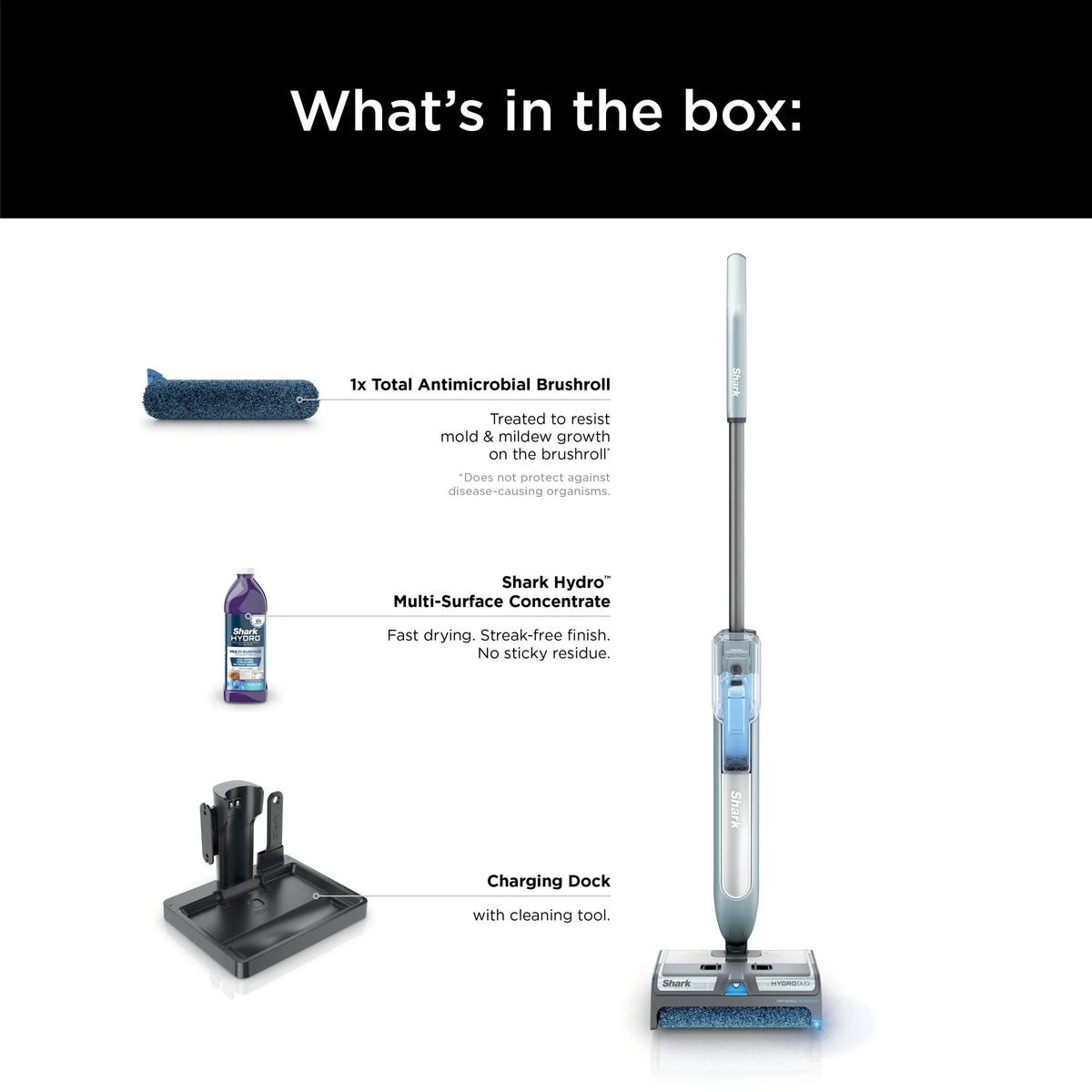 Open Box Shark HydroDuo with Dirt-Reveal Technology, Cordless, Hard Floor Cleaning System, Wet & Dry Debris Pickup, Mop & Scrubs All at Once, Hardwood, Tile, Laminate Floors, WW200