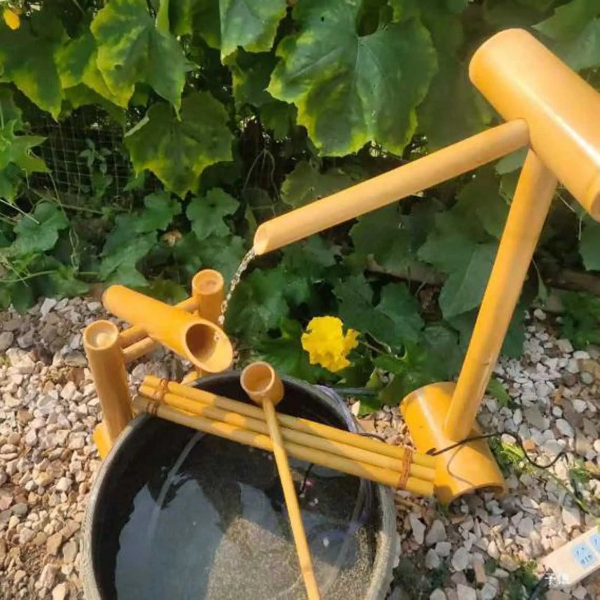 Swing Fountain For Outdoors, Zen Garden Water Fountain Bamboo, With Pump, DIY Zen Fountain, Bamboo Water Feature Zen Fountain Set