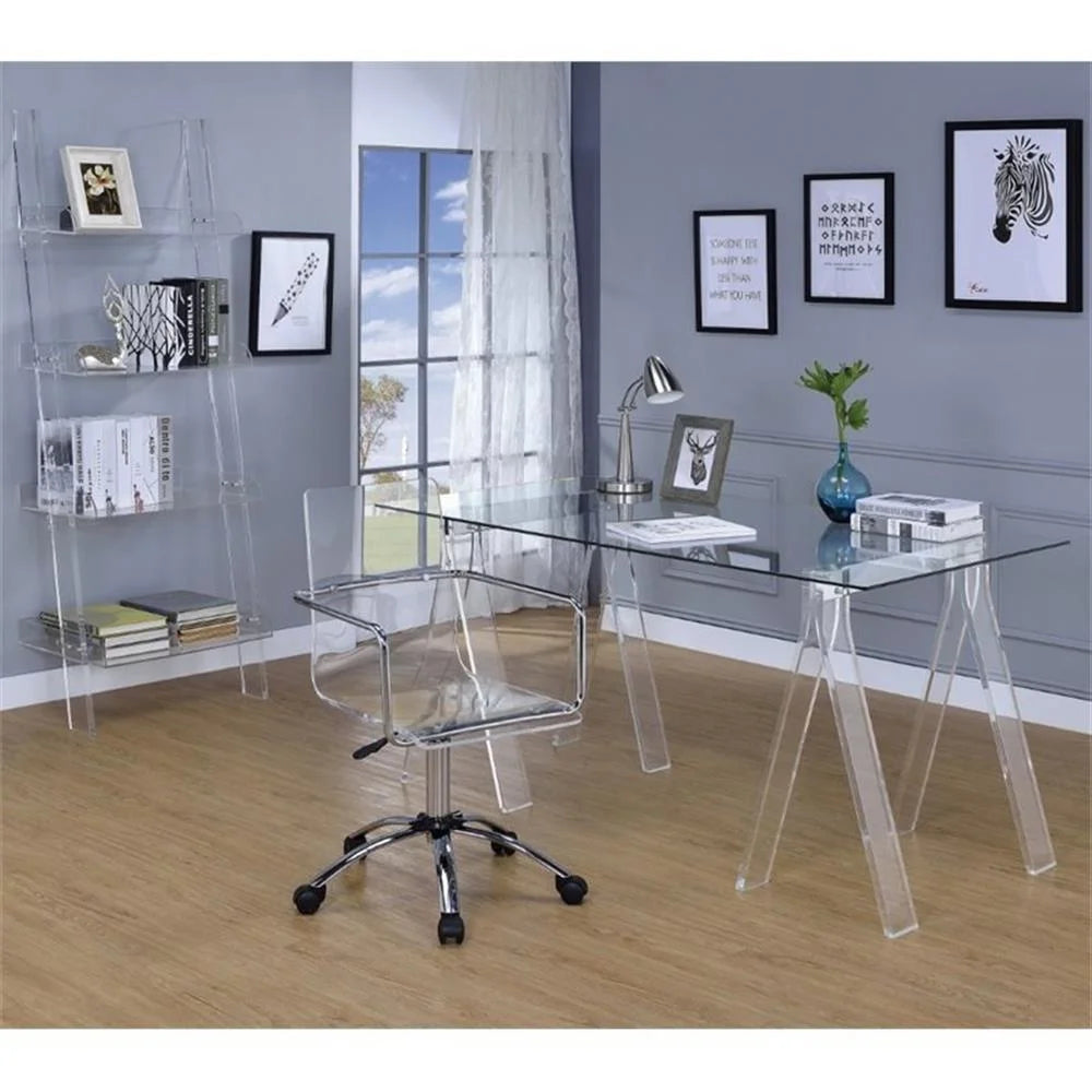 Coaster Amaturo Amaturo Swivel Metal Frame Office Chair in Clear Acrylic Seat