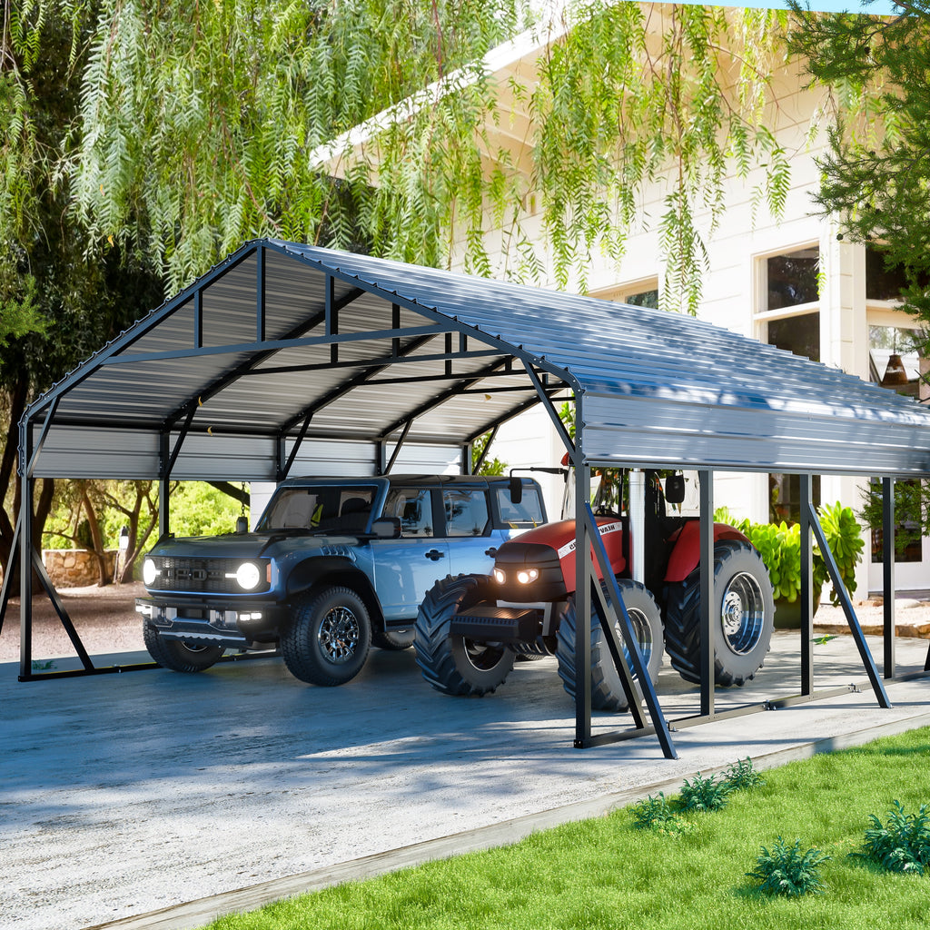 Tolead Heavy Duty Galvanized 10' x 15' Grey Carport