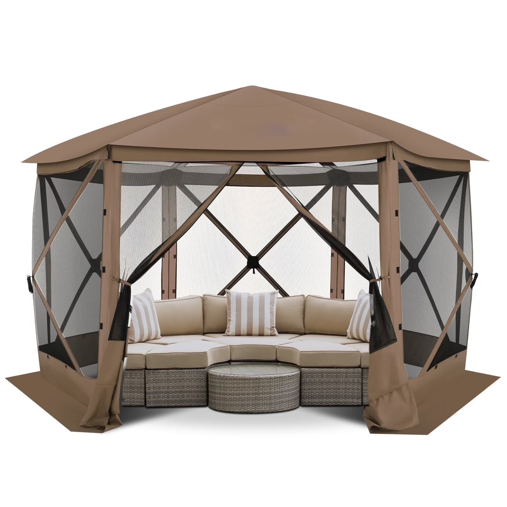 SANOPY 12x12 Pop up Gazebo Screen Tent Screen House for Camping,Starry Sky Gazebo with Removable Roof, Outdoor Screened Gazebo without Sidewalls, Portable Hub Tent with Carry Bag and Ground Stakes