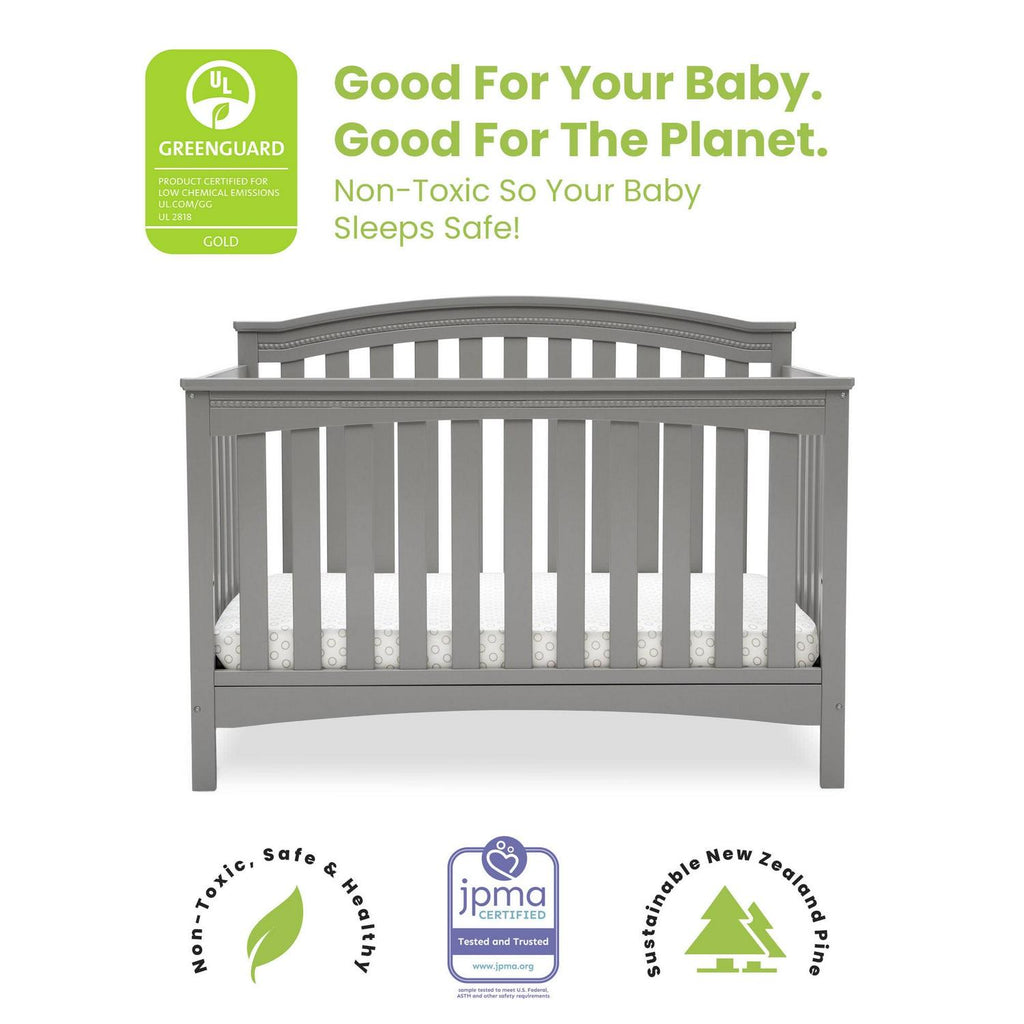 Delta Children Waverly 6-in-1 Convertible Baby Crib. Grey