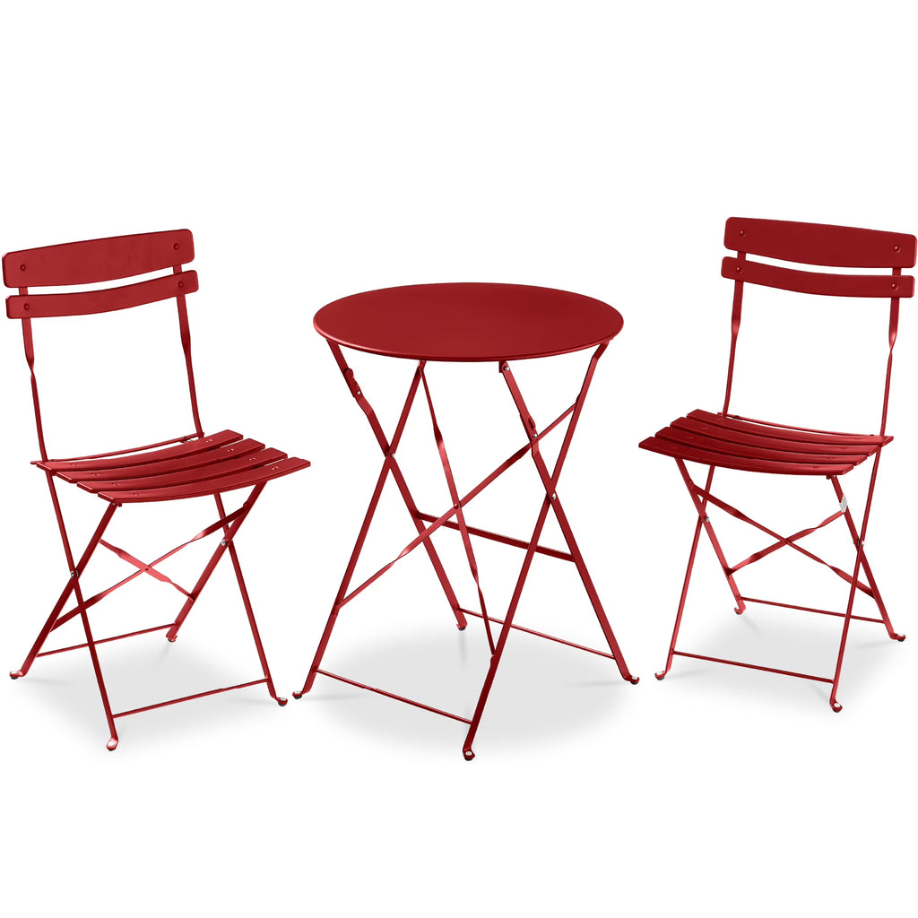 Best Choice Products 3-Piece Small Bistro Set, Folding Patio Furniture Set of 2 Chairs and Table - Black