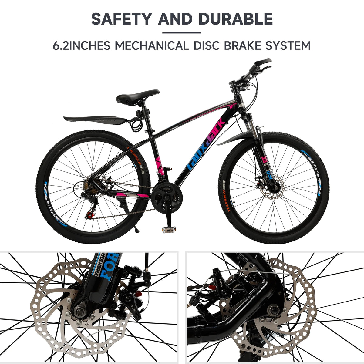 ARTUDATECH 27.5 Inch Mountain Bike, Shimano 21 Speed,  Dual Disc Brake Bike for Men Womens Adult, Full Suspension Bicycle