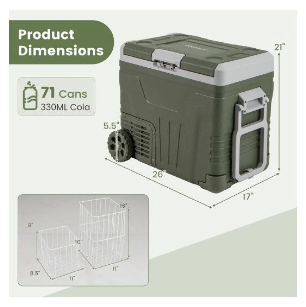 12V Car Refrigerator Portable Fridge - 35L/50L Electric Cooler, Adjustable Temp -4 ~68, DC 12/24V & AC 100-240V, for Road Trips, Camping, Food Preservation
