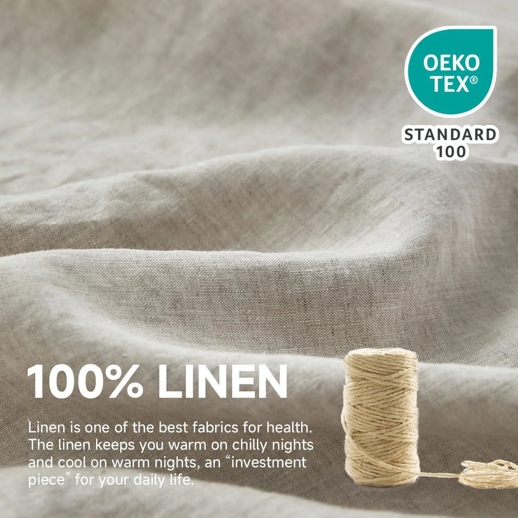 Simple&Opulence 100% Washed Linen Duvet Cover Set-3 Pieces Shabby Chic Premium Ruffled Bedding with 1 Comforter Cover and 2 Pillowshams France Flax High End Frill Sets Vintage Style(King, White)