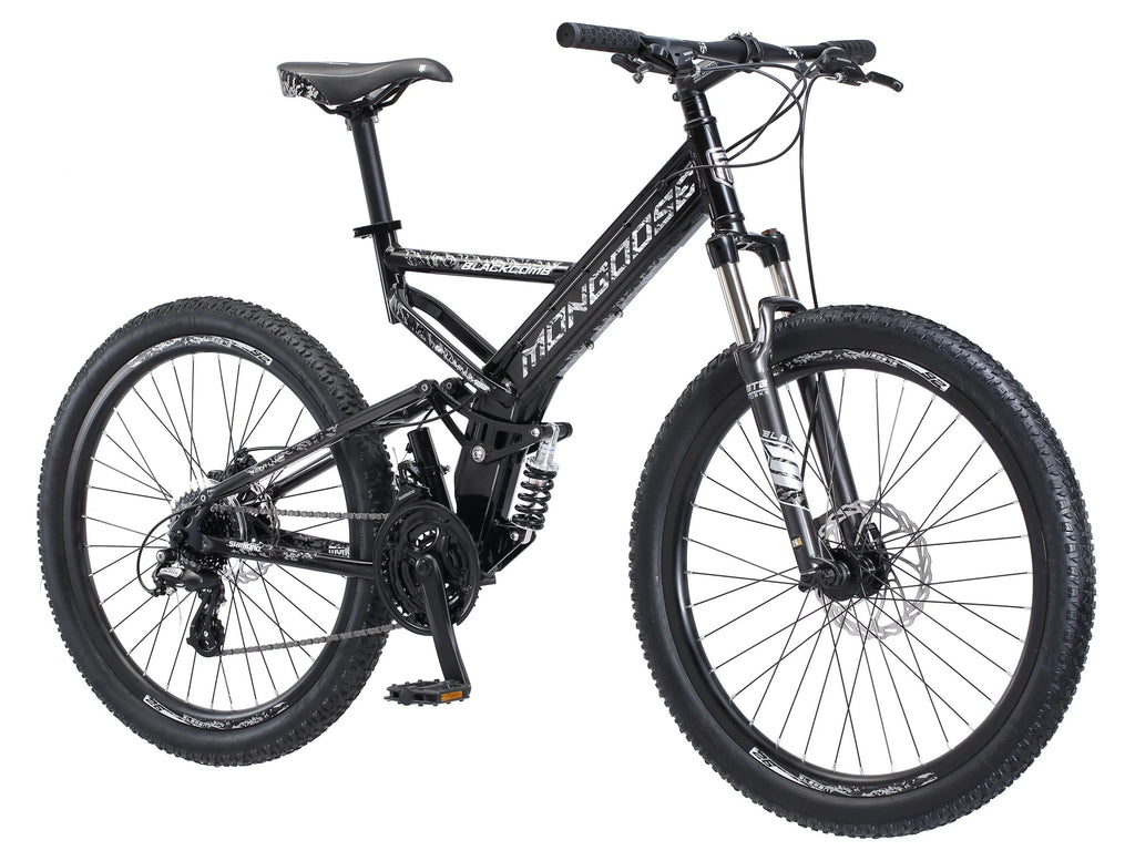 Mongoose Blackcomb Mountain Bike, 26-inch wheels, 24 speeds, Black, Men's
