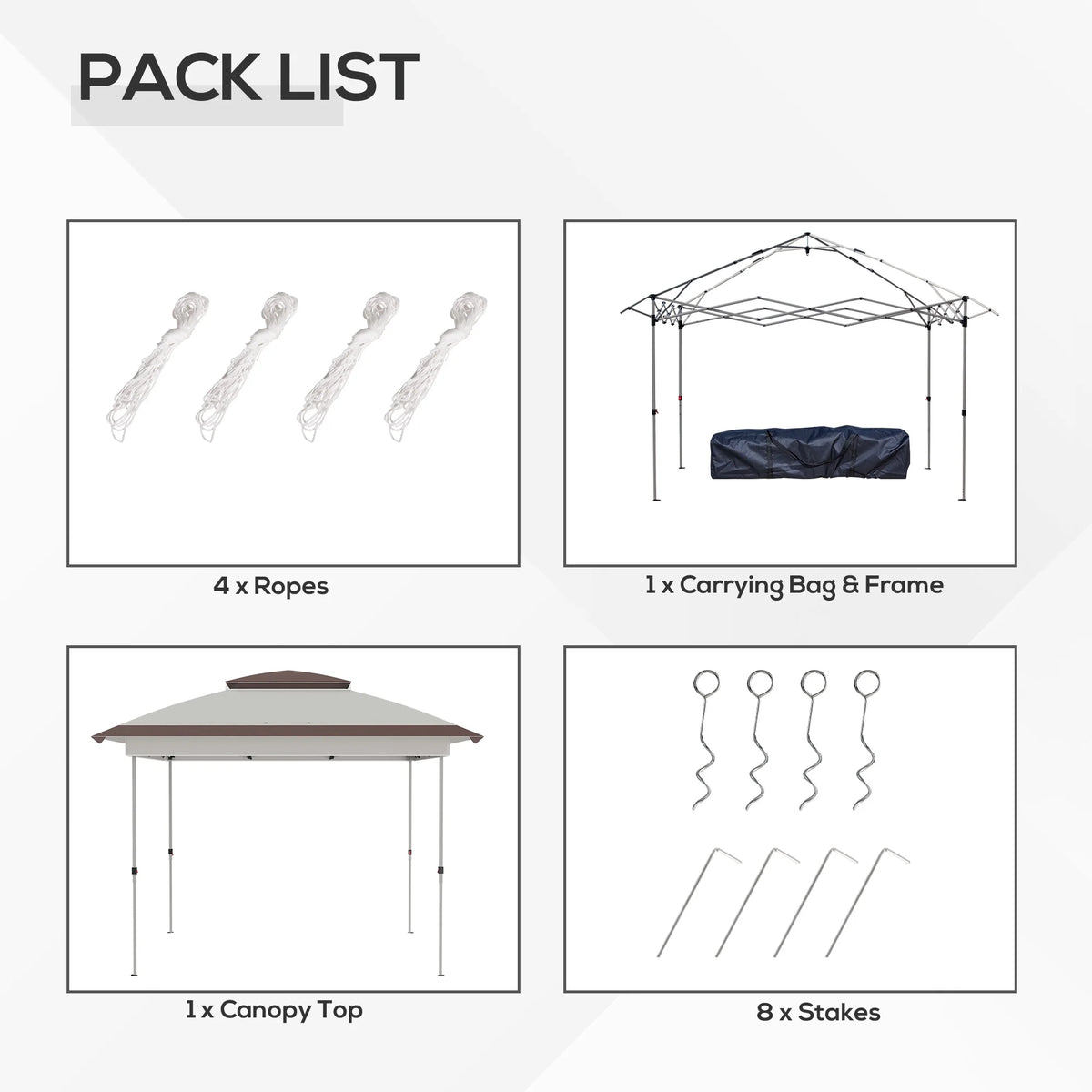 12' X 12' Pop Up Canopy Tent with Netting and Carry Bag,Double Canopy, Instant Sun Shelter with 137 Sq.ft Shade, Tents for Parties, Height Adjustable, for Outdoor, Garden, Patio, Beige and Brown