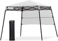 7x7 Ft Pop Up Canopy, Slant Leg Outdoor Tent with Carry Bag & 4 Stakes, Compact Portable Canopy Tent for Hiking Camping Fishing & Picnic, 7x7 Base, 6x6 top
