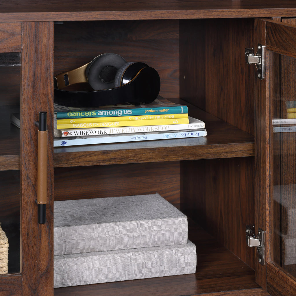 Better Homes & Gardens Reading Refined Farmhouse TV Stand for TVs up to 65", Walnut Finish