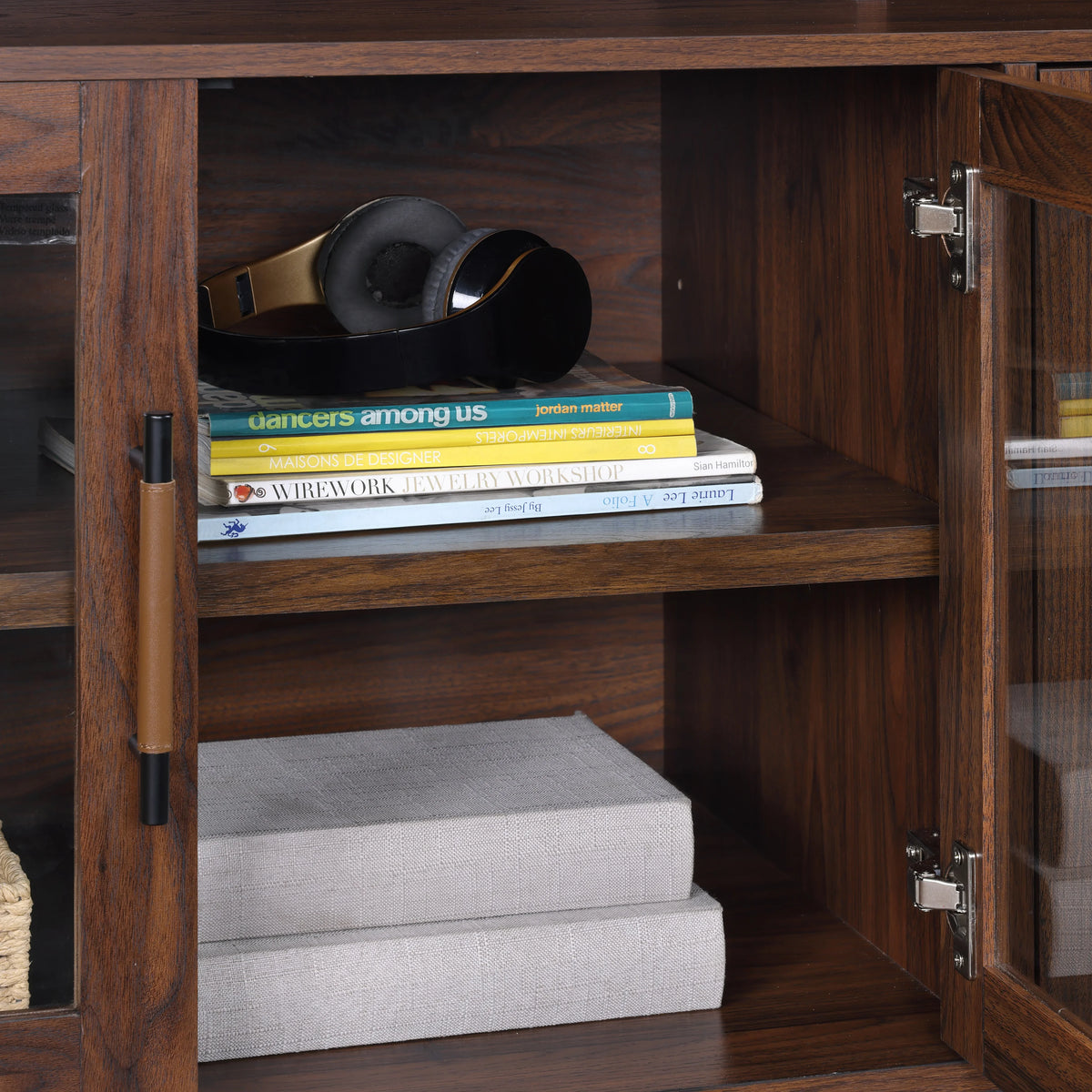 Better Homes & Gardens Reading Refined Farmhouse TV Stand for TVs up to 65", Walnut Finish