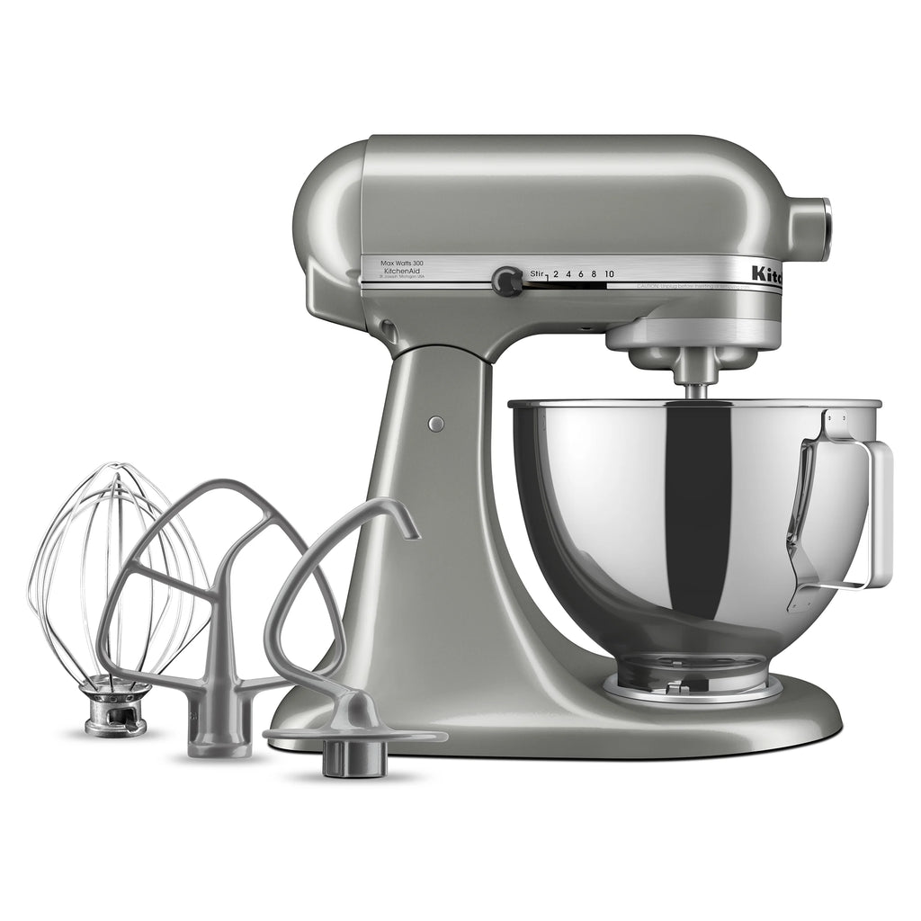 KitchenAid Deluxe Series 4.5 Quart Tilt-Head Stand Mixer with Stainless Bowl, Contour Silver, KSM97CU