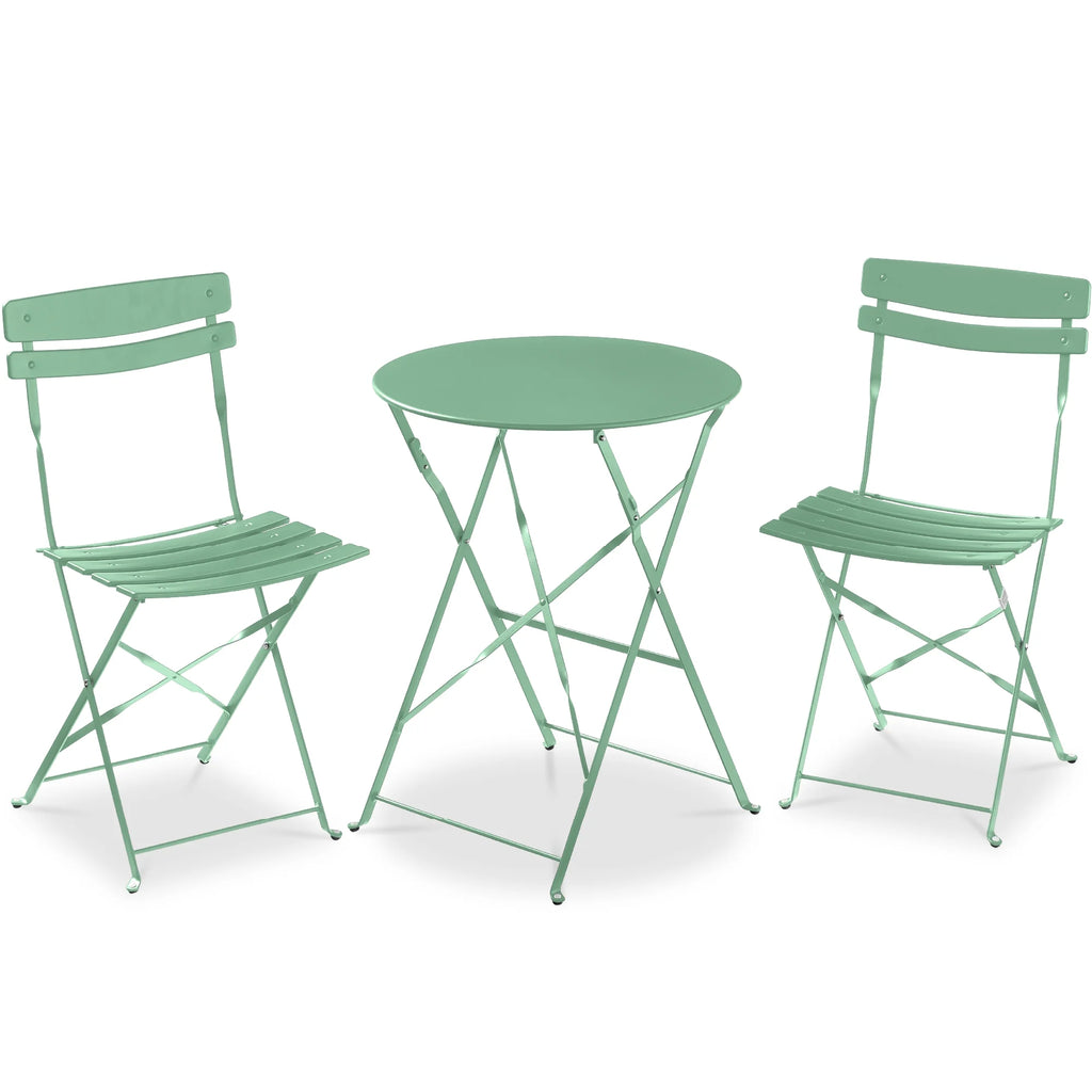 Best Choice Products 3-Piece Small Bistro Set, Folding Patio Furniture Set of 2 Chairs and Table - Black