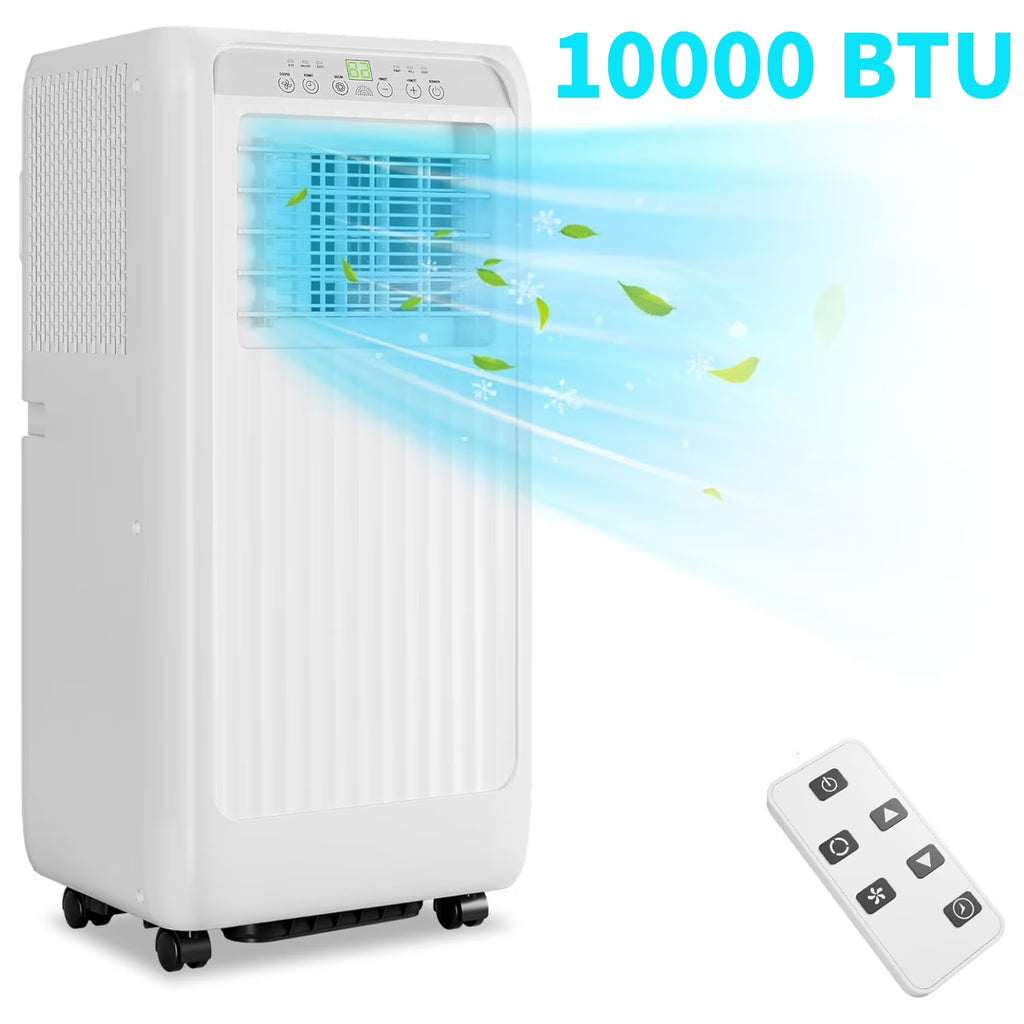 Missky 10000 BTU Portable Air Conditioner with Remote Control, 3-in-1 Mini Standing Portable AC Unit w/Universal Casters & Window Kits, Cools Up to 450 Sq.ft, White