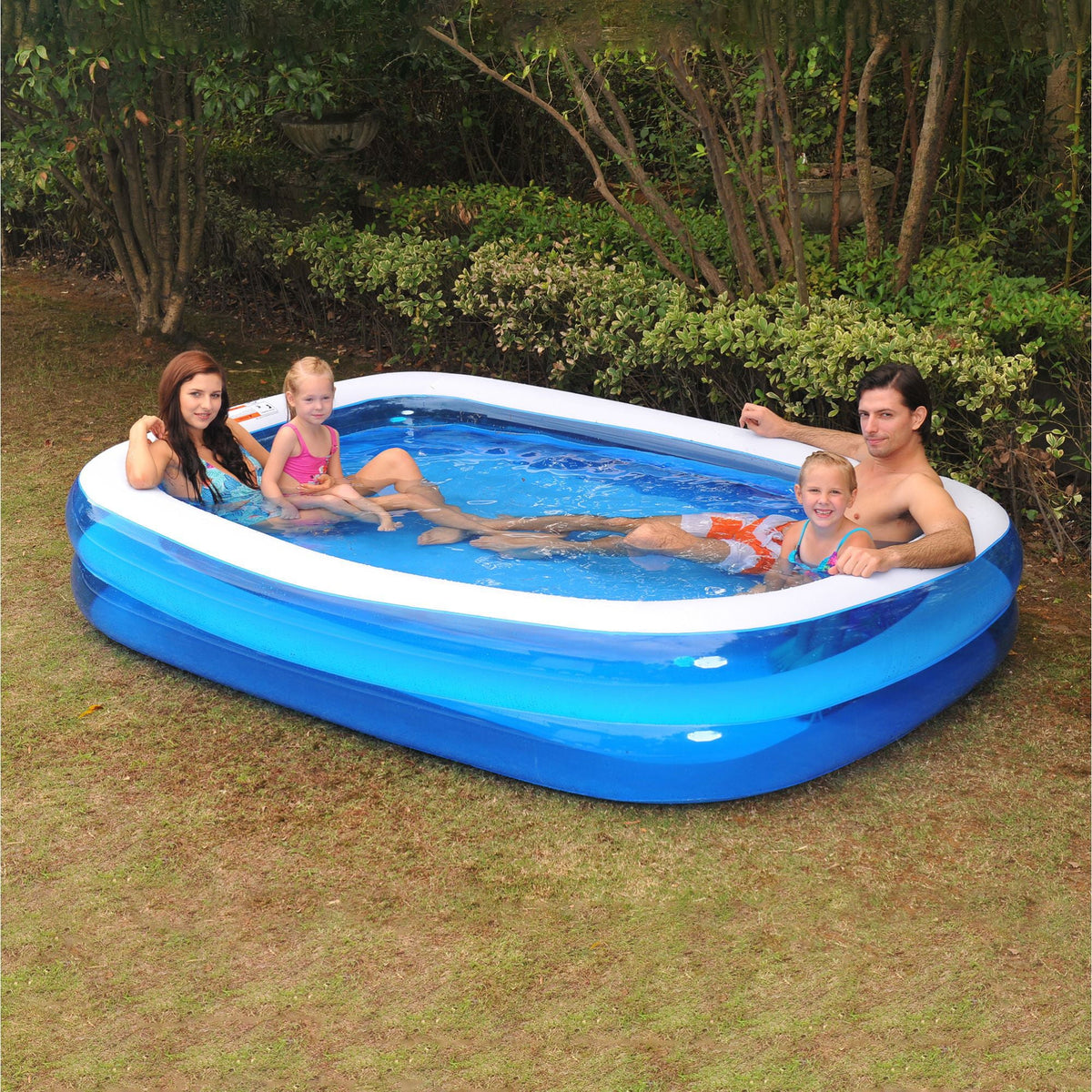 Pool Central 8.5' Blue and White Inflatable Rectangular Swimming Pool