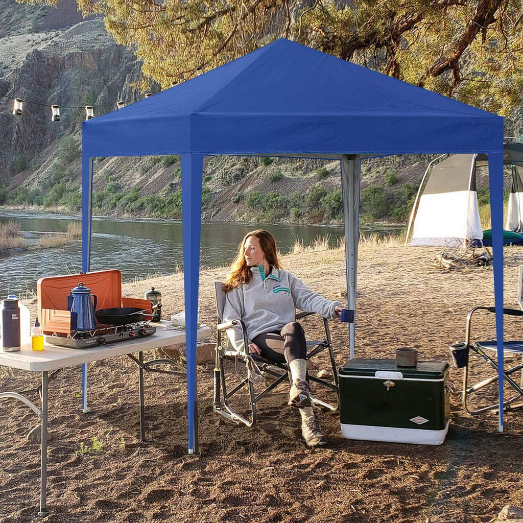 Clipop Portable 10x10ft Pop Up Gazebo, Instant Canopy Waterproof Anti-UV Shelter with 4 Side Panels & Carry Bag,Blue