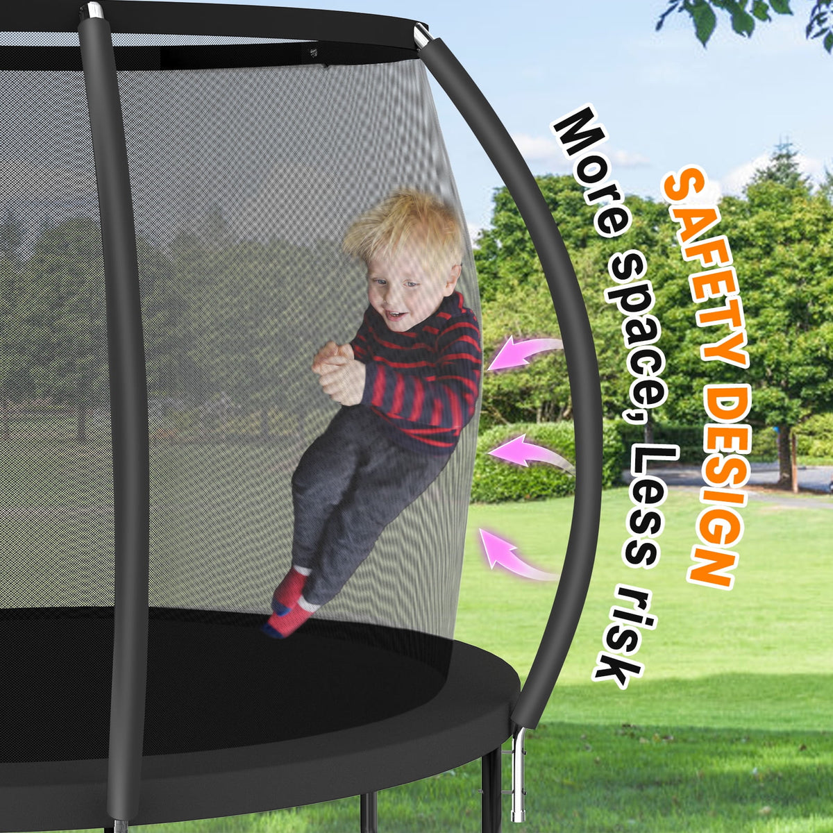 MammyGol Trampoline 8FT 12FT 14FT , Recreational Trampolines with Enclosure Net and Ladder, Outdoor Trampoline for Kids and Adults