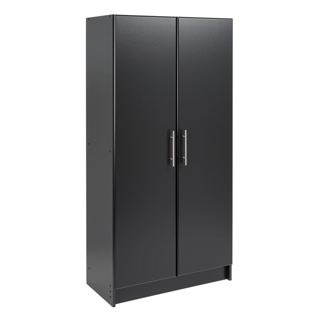Prepac Adjustable Shelves Cabinet - Functional Tall Garage Table, 16"D x 32"W x 65"H Freestanding Garage Cabinet with 2-Doors, Espresso - EES-3264