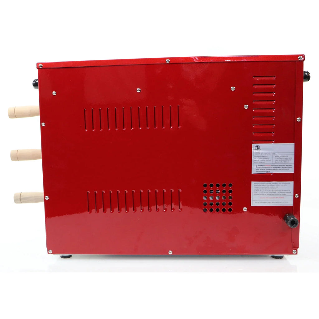 Brazilian Flame 2-Skewer Brazilian Rotisserie Electric Grill in Red