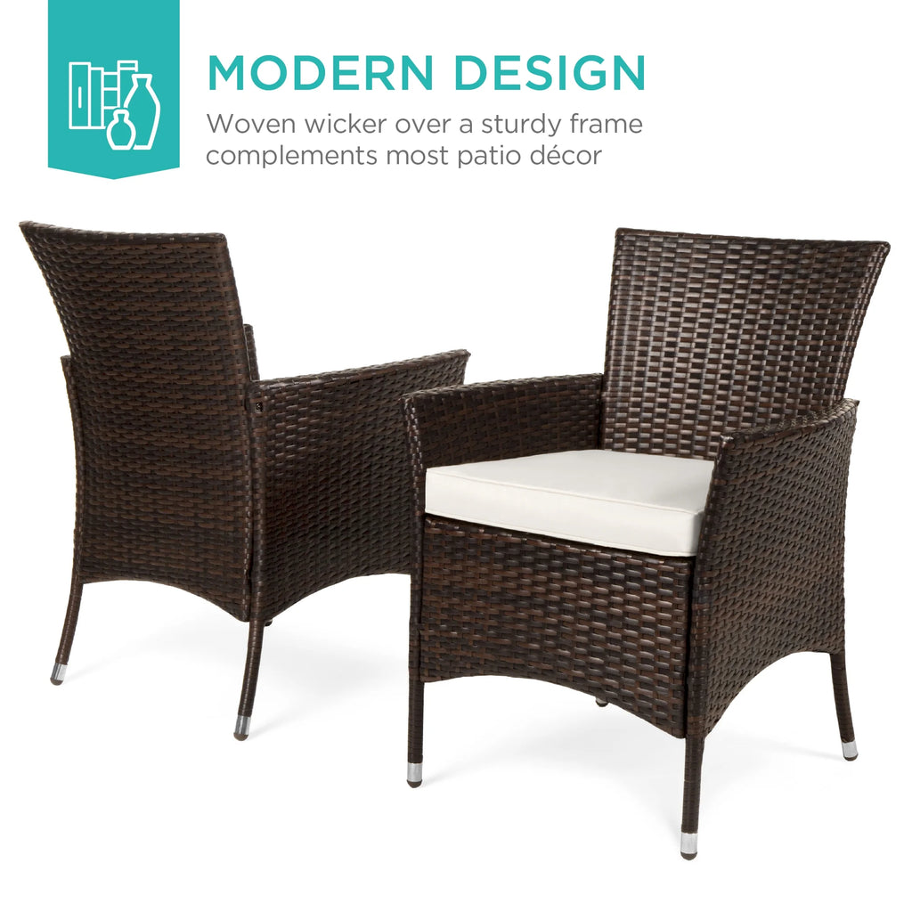 Best Choice Products 5-Piece Indoor Outdoor Wicker Patio Dining Table Furniture Set w/ Umbrella Cutout, 4 Chairs - Gray