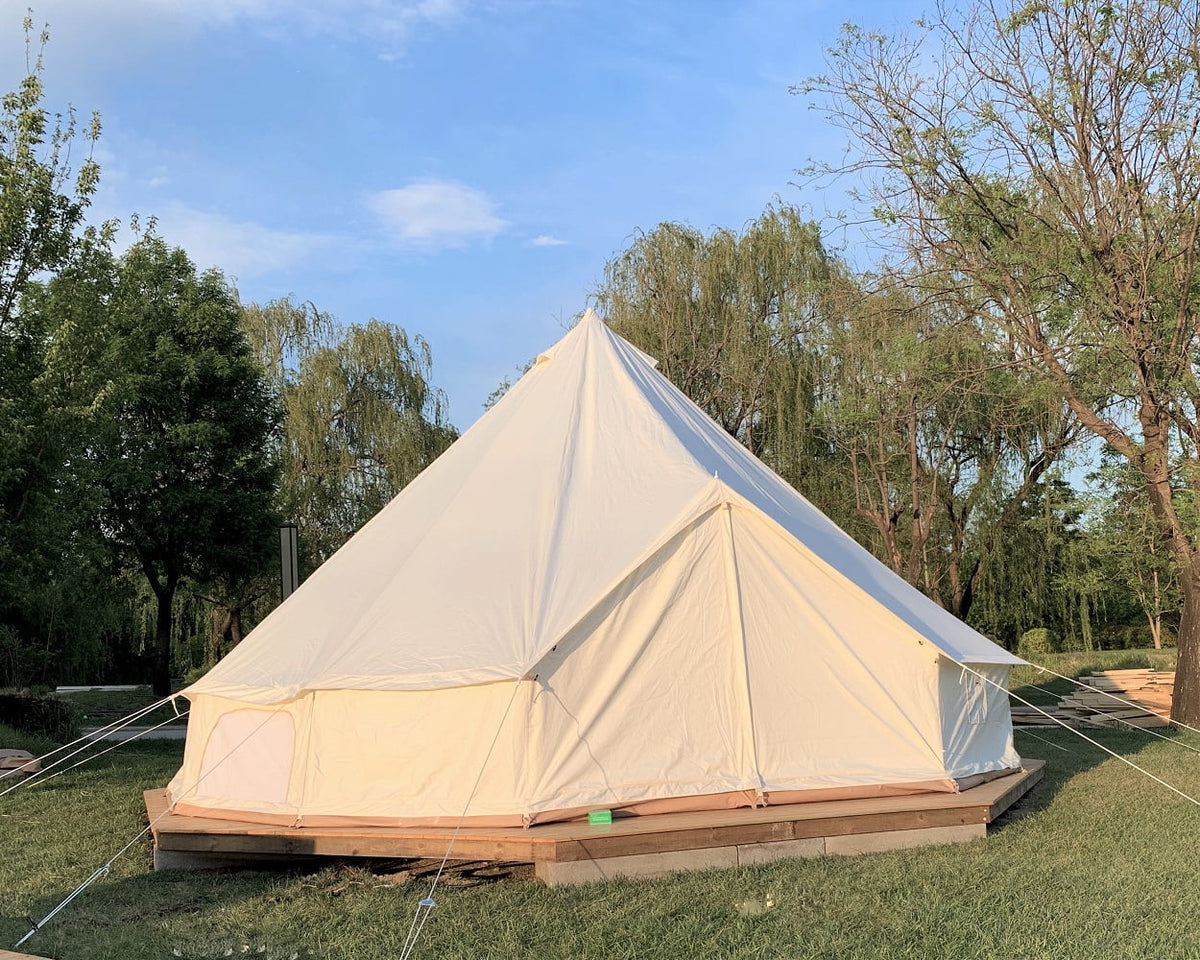 Been Younger Luxury New Oxford Fabric Glamping Tent 5M/16.4ft Waterproof Bell Tent for Outdoor Camping