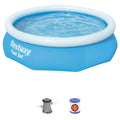 Bestway 10' x 30" Fast Set Inflatable Above Ground Swimming Pool with Pump
