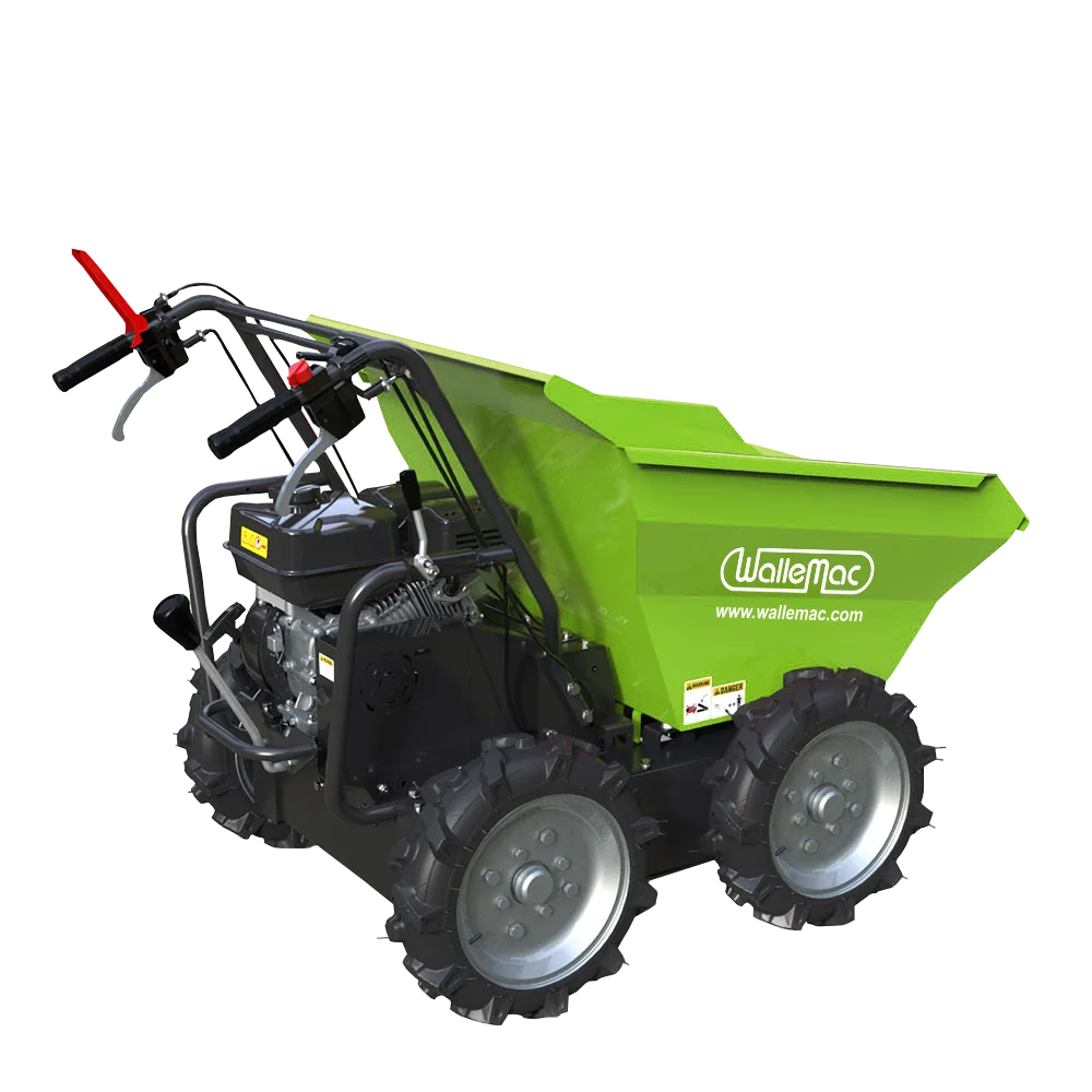 Wallemac WD30W Power Wheelbarrow 660lbs Loading Capacity 212cc 6.5HP Gasoline Engine EPA Recoil Start Motorized Utility Dump Cart Mini Wheelbarrow (B&S Engine)